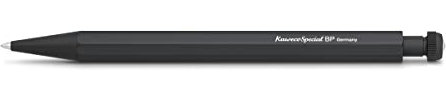 Kaweco SPECIAL Kugelschreiber Schwarz I Business Kuli aus hochwertigem Aluminium in oktogonalem Design I Für Standard G2 Minen I Druckkugelschreiber 14 cm