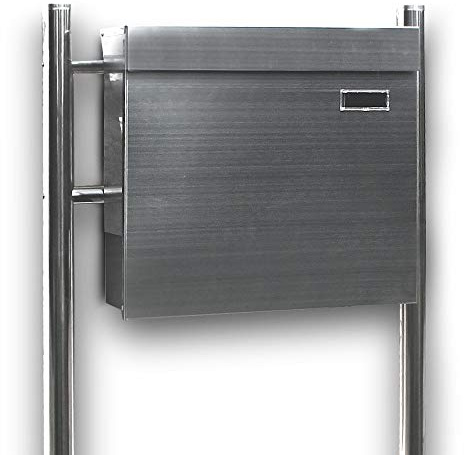BITUXX Edelstahl Standbriefkasten Briefkasten Postkasten Mailbox Letterbox Briefkastenanlage mit Zeitungsrolle
