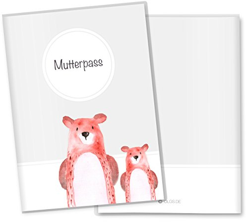 OLGS Mutterpass Hülle Waldtiere Bär, Kunststoff Schutzhülle nicht personalisiert mit Bildfach