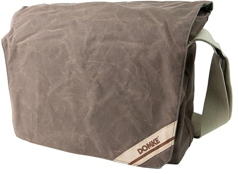 Domke F-832 - Borsa a tracolla per macchina fotografica, dimensione media, tessuto effetto consumato, colore: Marrone