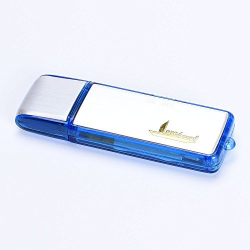 Loveboat 2 in 1 mini chiavetta USB da 8 GB registratore vocale digitale 2.0 registrazione digitale ricaricabile nascosta penna dittafono (argento e blu)