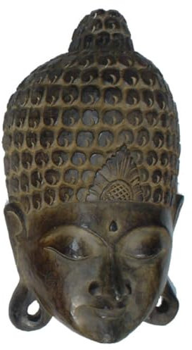 Guru-Shop Maschera di Buddha, Decorazione Murale, Etno Decorazione Murale in Legno di Balsa, Dimensioni: 25 cm, Maschere per la Decorazione Murale
