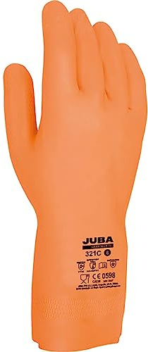 Juba G unsupported Latex/Flocked Neoprene, Light, Orange, Size 9