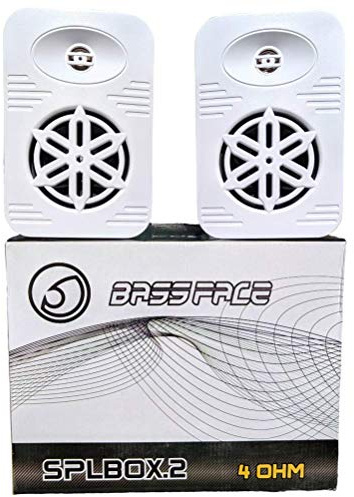 BASS FACE SPLBOX.2P casse impermeabili waterproof bianche 200 watt rms 400 watt max piscina barca casa ristorante pizzeria hotel bar pub 2 pezzi con staffe da parete