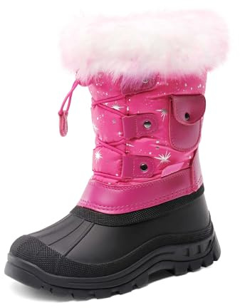 DREAM PAIRS Botas de nieve y calzado de invierno para niños.,Size 36,Fucsia,KSNOW