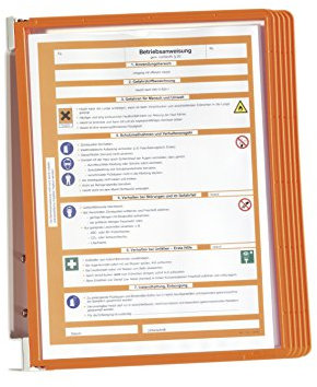 Durable Wand-Sichttafelsystem (Vario Wall 5, mit 5 Sichttafeln A4) orange, 555109