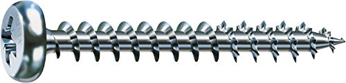 SPAX - Universalschraube, 3,0 x 17 mm, 1000 Stück, Halbrundkopf, Kreuzschlitz Z, Vollgewinde, Galvanisch blank verzinkt A2J - 0231010300175