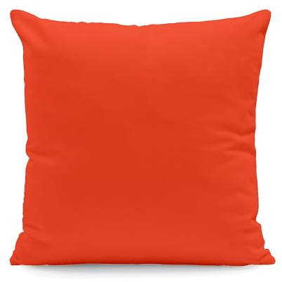 Kissenbezug 40×60 Orange Baumwolle Uni – Kissenhülle Sofa Couch Dekokissen Sofakissen mit Reißverschluss, orangefarbene Kissenhülle