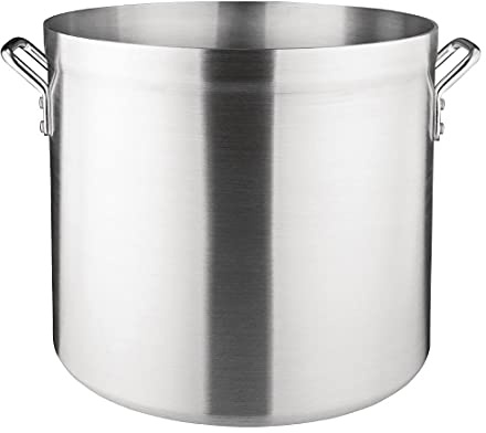 Vogue Stockpot Aluminium - 47.16Ltr 400x380mm | Delivers rapid, even heat distribution to boil large batches of soups and stews in busy professional kitchens.