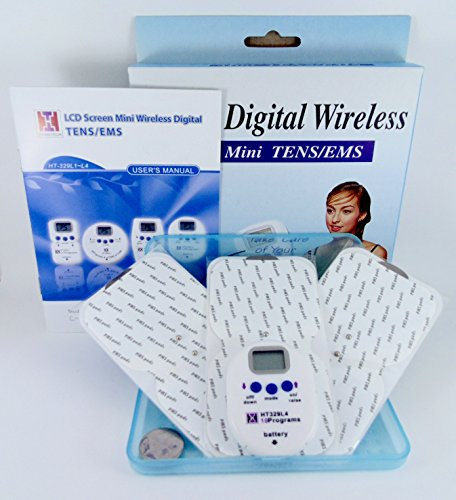 Digital Portable Tens and EMS Machine | Wireless Remote Controlling | 3 Self-Adhesive Electrode Pads| 2-in-1 Pain Reliever and Nerve Stimulator | Perfect on The go Pain Relief | Healthcare World