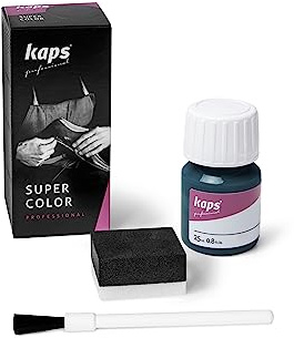 Kaps Super Color Lederfarbe für Naturleder, Synthetik und Textil, Lederfärber, 25 ml, Luftblau 158