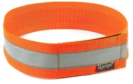 Mystique Signalhalsband mit Klettverschluss Reflexhalsband 40cm Neon orange