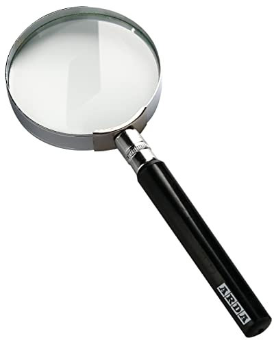 Arda Magnifying Glass - Classic Magnifier With Optical Glass Magnifying Lenses With 6x Zoom. 50mm Lens Diameter