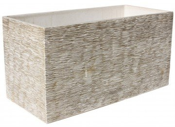AnaParra Jardinera Rectangular Moderna en hormigón aligerado para Exterior Rectangular Pacífico 90X40X48cm. Natural Musgo Verde
