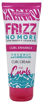 Creightons Frizz No More Curl Enhance Curl Cream 100ml – Reduces Frizz, Defines Curls & Adds Glossy Shine with Coconut & Camellia Oil | Humidity Defence, Colour-Kind, All Hair Types