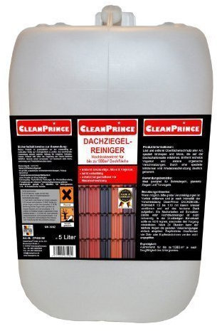 5 Litros dachziegel-reiniger limpieza de Tejas Bidón Elimina Musgo Verdigris etc. techo excrementos pájaros ladrillo LIMPIAR azulejo Limpiador techadores Carpintería Productos Verde