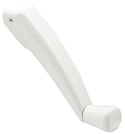 PRIME-LINE TH 22253 Folding Crank Handle for 11/32 in. Spindle Casement and Awning Window Operator – Low-Profile Design for Unobstructed Use of Blinds– Diecast Zinc, White Finish (Single Pack)