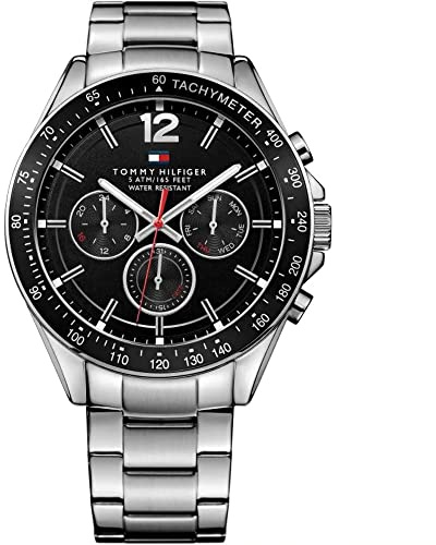 Tommy Hilfiger Reloj Analógico de Cuarzo multifunción para Hombre con Correa en Acero Inoxidable Plateada - 1791104