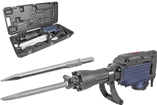 Güde Martillo cincelador MH 1600 (1600 W, energía de impacto 50 J, 30 mm, portaherramientas hexagonales, cincel plano y puntiagudo de 400 mm, carcasa de metal, función de funcionamiento continuo