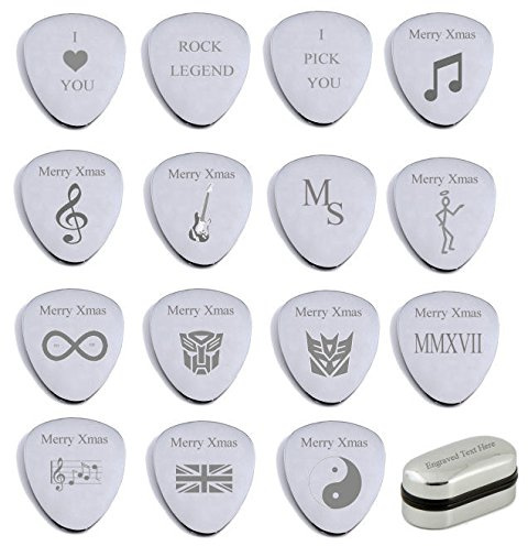 Personalisierter Gravur Silber Gitarre Plektrum mit Geschenk Nachricht ONE I Pick You