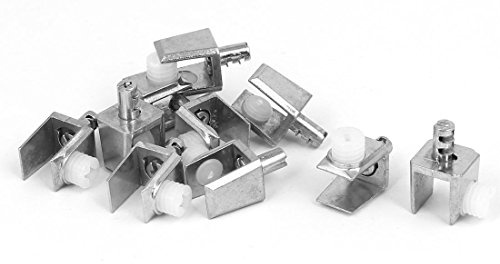 sourcing map 10Pcs Abrazadera De Cristal 4Mm-8Mm De Espesor Rectángulo Ajustable Estantería De Cristal Soporte Pinza