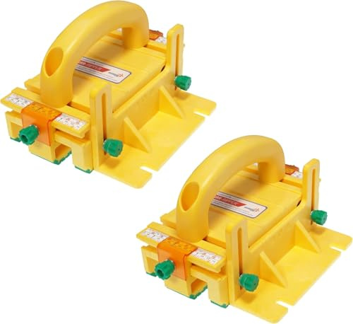 GRR-Ripper+ Plus by Microjig. Includes SafeRip Kit. Fully Adjustable 3D Push Block for Table Saws, Router Tables, Band Saws, and Jointers., Yellow/Green, 2 Pack