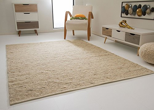 Steffensmeier Leutasch Handwebteppich aus 100% Schurwolle mit Fusselstopp - gewalkt - Natur, Größe: 200x240 cm