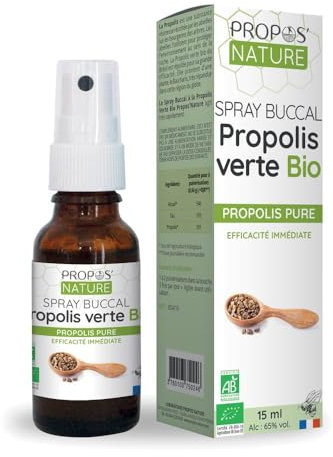 Propos Nature - Spray Buccal À La Propolis Verte Bio (Certifié Ab) - Contenance : 15 ml