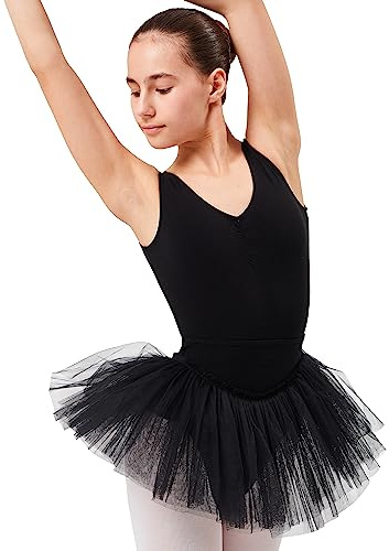 tanzmuster Ballettrock Mädchen Tutu - Pia - DREI Lagen Tüll - weicher, Baumwollbund - Ballett Tuturock für Kinder