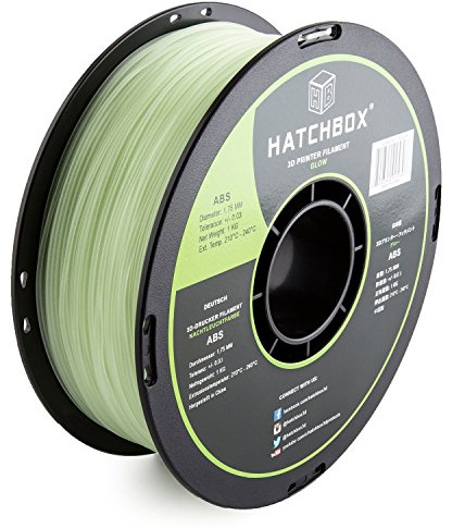 HATCHBOX Filamento ABS para impresora 3D – Bobina de 1,75 mm brillante de 1 kg – MakerBot RepRap MakerGear Ultimaker UVM.