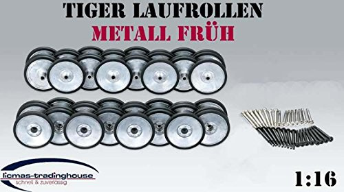 TIGER I RC PANZER METALL LAUFROLLEN FRÜH MIT GUMMIUMMANTELUNG 1:16