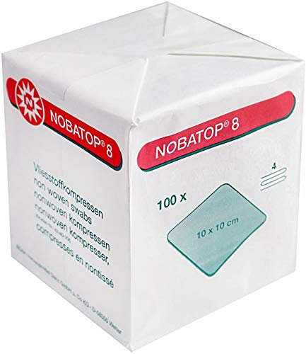 Nobatop 8 Compresas de Tela No Tejida 4 X 1000 Piezas (10 X 100) 10cm X 10CM