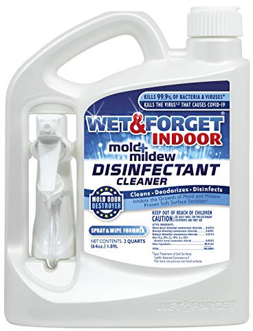 Wet & Forget Indoor Mold and Mildew All-Purpose Cleaner Deodorizes, Disinfects, Kills 99.9% of Bacteria and Viruses, Ready to Use, 64 Fl. Oz.