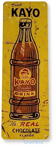Tinworld Tin Sign: Kayo Rustic Retro Chocolate Drink Store Metal Decor Kitchen Cottage Cave B167