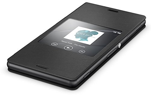 Sony Smart Style Hülle Cover Case Kompatibel mit Xperia Z3 Compact Smartphone - Schwarz