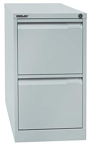 BISLEY Armadietto sospeso a 1 Binario DIN A4, 2 cassetti HR, Metallo, 645 Grigio Chiaro, 62.2 x 41.3 x 71.099999999999994 cm