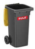 SULO CITYBAC CLASSIC Mülltonne 120L Grau RAL7021, Deckel Gelb RAL1018