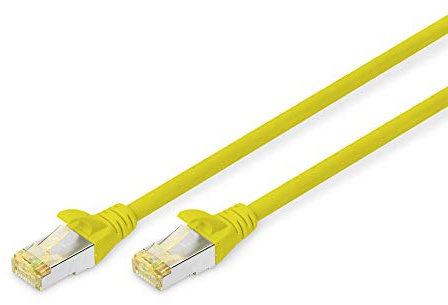 DIGITUS Câble LAN Cat 6A - 10m - RJ45 Câble réseau - S/FTP Blindé - Compatible Cat-6 & Cat-7 - Jaune