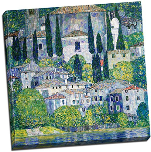 Gustav Klimt Kirche in Cassone Leinwanddruck, Wandkunst, groß, 50,8 x 50,8 cm