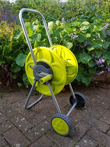 50m Capacity Hose cart/Reel on Wheels with Handle,for Easy Garden Watering/Irrigation,Keeps Hose Tidy and Off The Floor