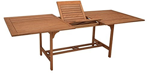 gartenmoebel-einkauf Ausziehtisch Rio 180/230x100cm, Holz Eukalyptus, FSC®-Zertifiziert, braun geölt, ausziehbar, Outdoor