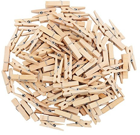 Decora - Mini Holz-Wäscheklammern, weiß, 3,5 cm lang, 100 Stück pro Packung