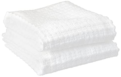 Ritz Royale Collection 100% Combed Terry Cotton, Highly Absorbent, Oversized Kitchen Towel Set, 28 x 18, 2-Pack, Solid, White