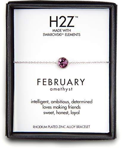 Pavilion Gift Company H2Z 16150 February Amethyst Adjustable Birthstone Bracelet, 7