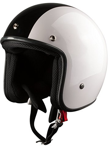 BHR Retro' 711 94027 Casco Demi-Jet da uomo, XL, Bianco e Nero