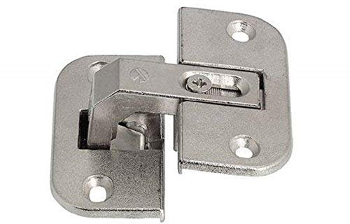 Gedotec Falt-Türscharnier Eckschrank- und Möbelscharnier Stahl vernickelt | Fuge 4-18 mm | Schrank-Scharnier mit Öffnungswinkel 150° | 3-dimensionale Verstellung | 1 Stück