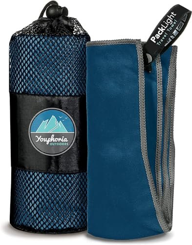 Youphoria Mikrofaser-Reisehandtuch, schnell trocknend, leicht, schnell trocknendes Handtuch für Camping, Strand, Rucksackreisen, Wandern und Sport