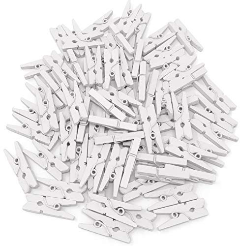 25mm Mini White Wooden Clothes Peg Craft For Vintage Wedding Party Decoration Scrapbook (50)