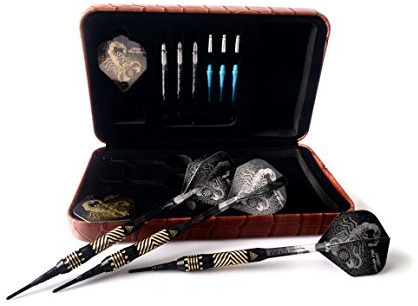 CUESOUL Black Scorpion Deluxe Soft Dartpfeile Set with Luxury Case, 16 gram