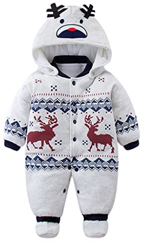 Baby kläder pojkar flickor sparkdräkt med huva bomull tjock jumpsuit ytterkläder söta kläder vinröd 3 månader